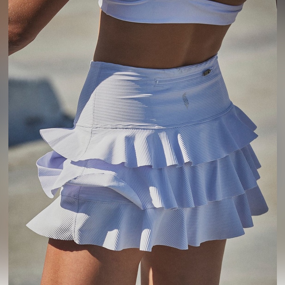 Freepeople movement Ruffle Me Up Skirt Halogen Blue NWOT